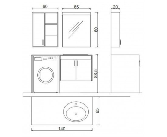 Kale Denko Omega Banyo Dolabı KLD03